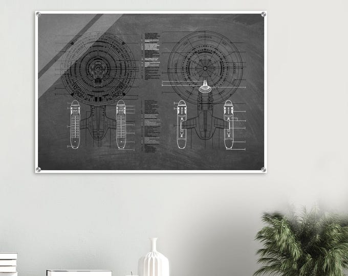 Star Trek USS Enterprise NCC 1701-C Ventral & Dorsal View Schematic Acrylic Print