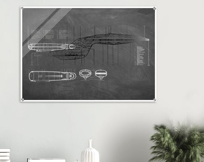 Star Trek USS Enterprise NCC 1701-D Schematic Acrylic Print
