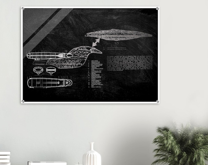 Star Trek USS Enterprise NCC 1701-D Schematic Acrylic Print