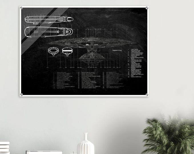 Star Trek USS Enterprise NCC 1701-D Schematic Acrylic Print