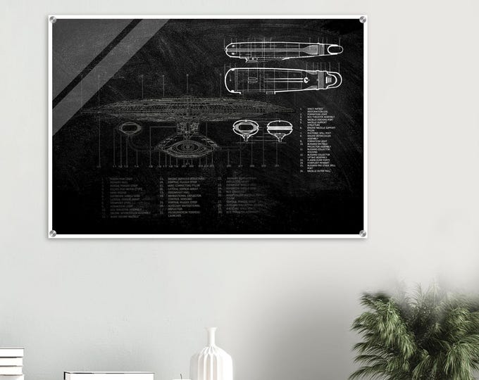 Star Trek USS Enterprise NCC 1701-D Schematic Acrylic Print