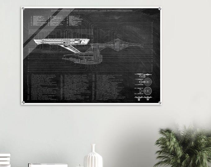 NCC 1701 Refit Blueprint: Star Trek Starship Acrylic Print