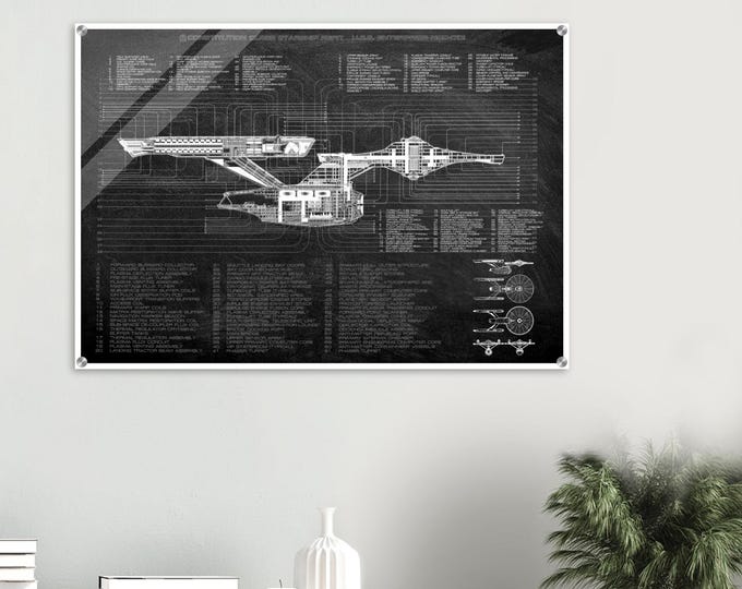 NCC 1701 REFIT Blueprint: Star Trek Starship Acrylic Print