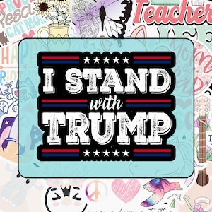 I Stand With Trump Sticker, Trump Vance, Election, MAGA, Conservative, Republican, Window Decal, Patriotic, America,3 size options