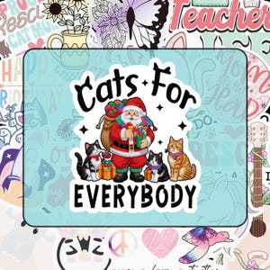 Cats For Everyone Christmas sticker Decal, 3 size options