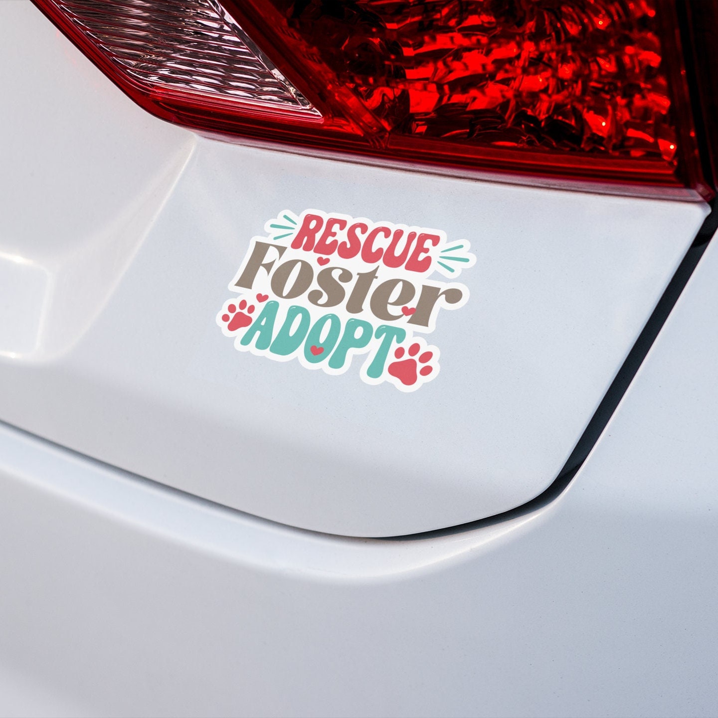 Pet Rescue Sticker Rescue Foster Adopt Sticker, Animal Rescue, Dog Cat Lover, 3 Size ...