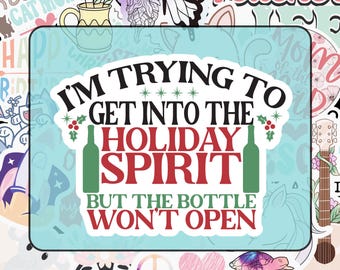 Funny Christmas Sticker: Sarcastic Holiday Spirit Decal