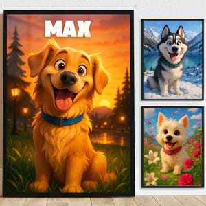 Custom cartoon pet illustration, Custom Cartoon Pet Portrait,Personalized Pet portrait,personalized cartoon portrait gift,custom pet