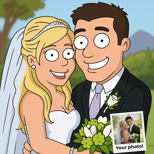 family guy portrait, custom family guy, couple portrait, family guy gift, custom portrait, family guy art, family guy style portrait.