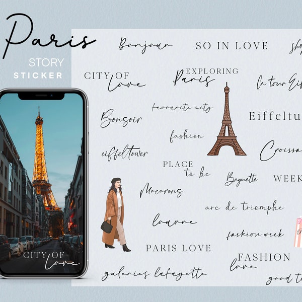 60+ Instagram Story Sticker Paris