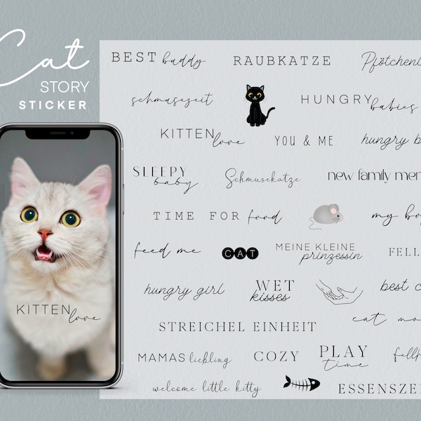 Instagram Cat Stickers Etsy