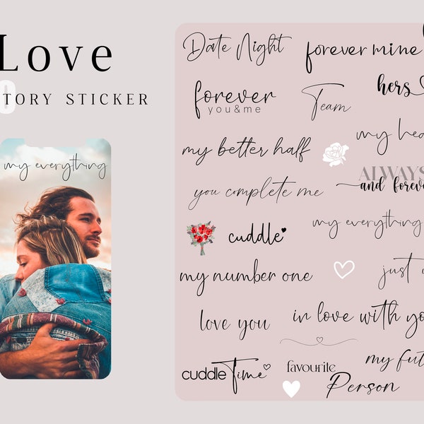 60+ Instagram Story Sticker Love