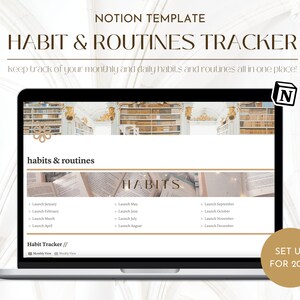 2024 Notion Template Habit Tracker / Notion Planner / Digital Planner / Light Academia / Notion Tracker / Notion Dashboard / Daily Habit