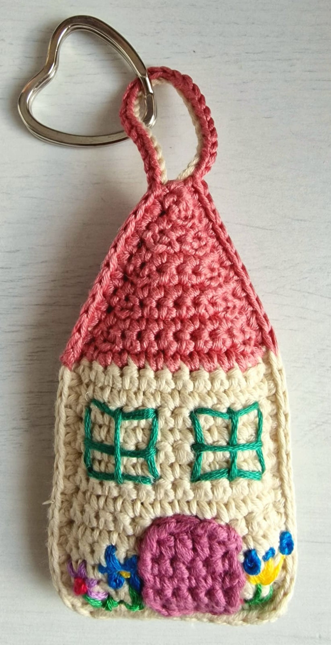 Knitted Keychain House Etsy