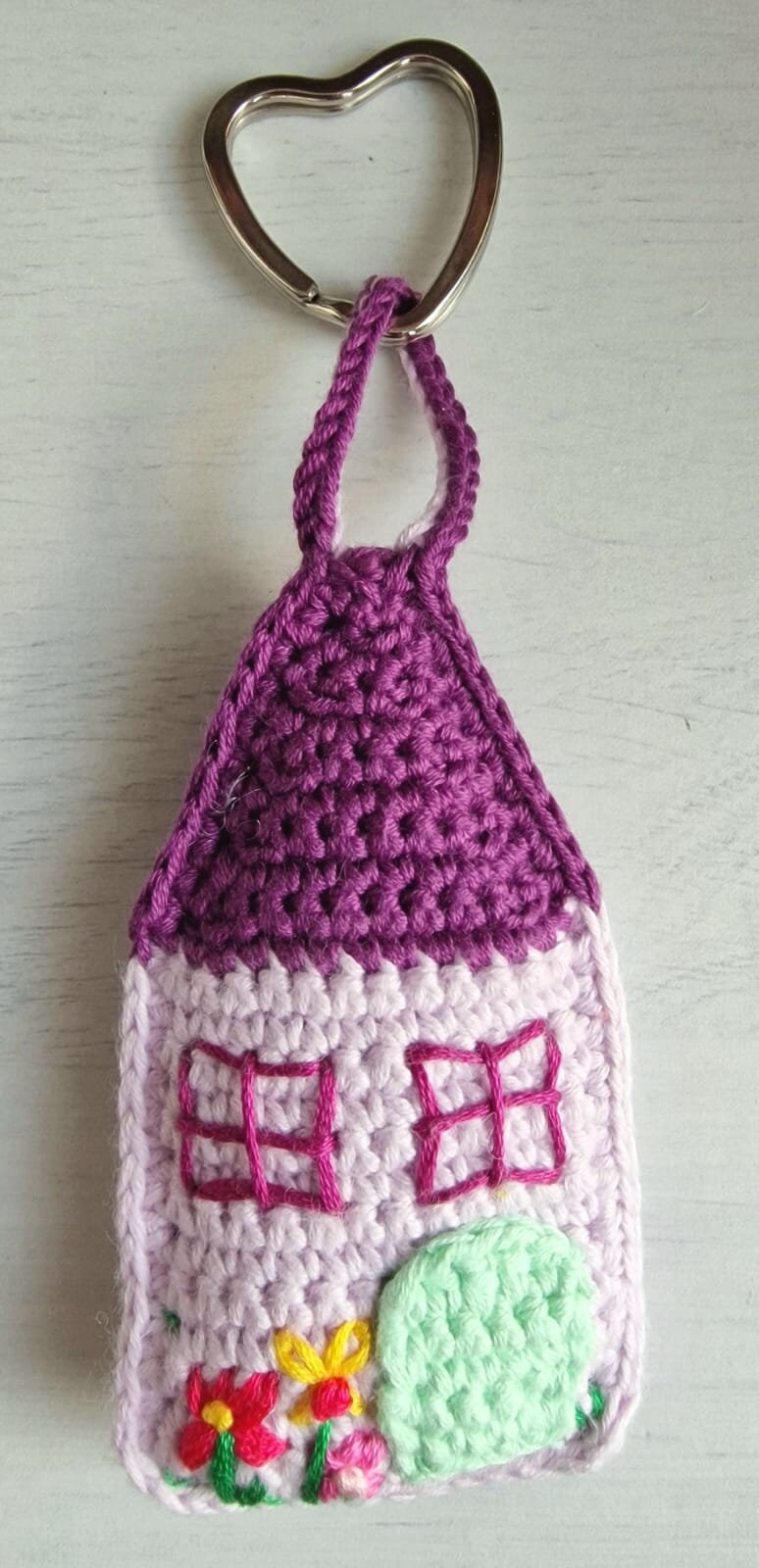 Knitted Keychain House Etsy