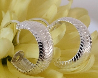 925 Sterling Silver huggie Hoops 12mm huggie hoops