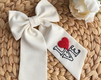 Special For Valentine's Day I Love You Lettered Hair Bow.Initial Hair Bow,Kids Hair Bows,Girl Baby Hair Bow,Gift Hair Buckle,Custom Hair Bow