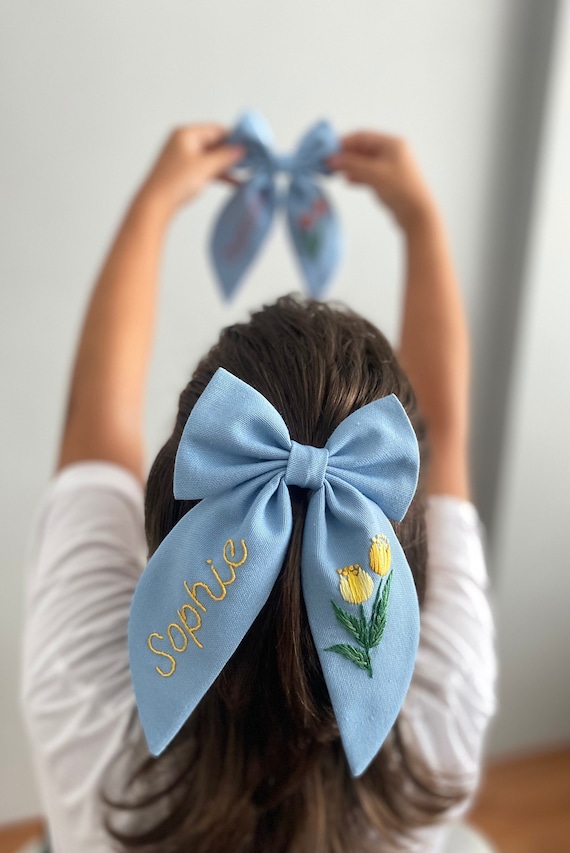 Hair bow with name deals