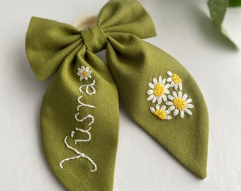 Personalised Name heart Pillow case |Frill pillow | hand embroidered name pillow | valentine's pillowcase