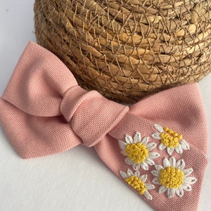 Custom Floral Hand Embroidered Hair Bow Children Hair Bows Hair Accessories Bow For Girls For Toddlers Bow Hair Bow For Women Gift Hair Bow