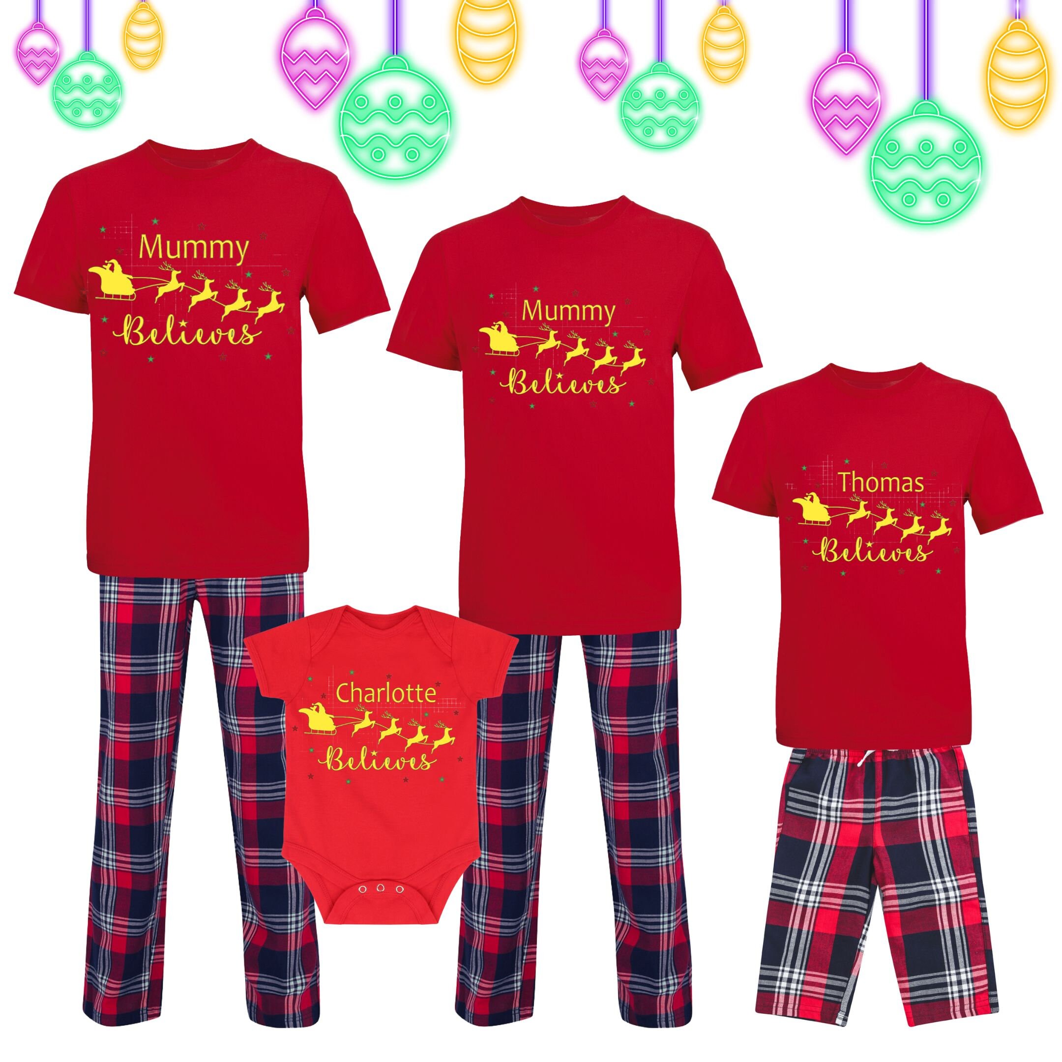Christmas Pjs Matching Family Pjs Classic Family Christmas Etsy UK