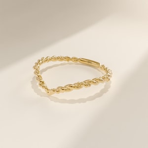 14k Solid Gold Twisted Chevron Ring, Curved V Shaped Wedding Band Enhancer, Dainty Wishbone Nesting Ring, Minimalist Gold Jewelry Gift