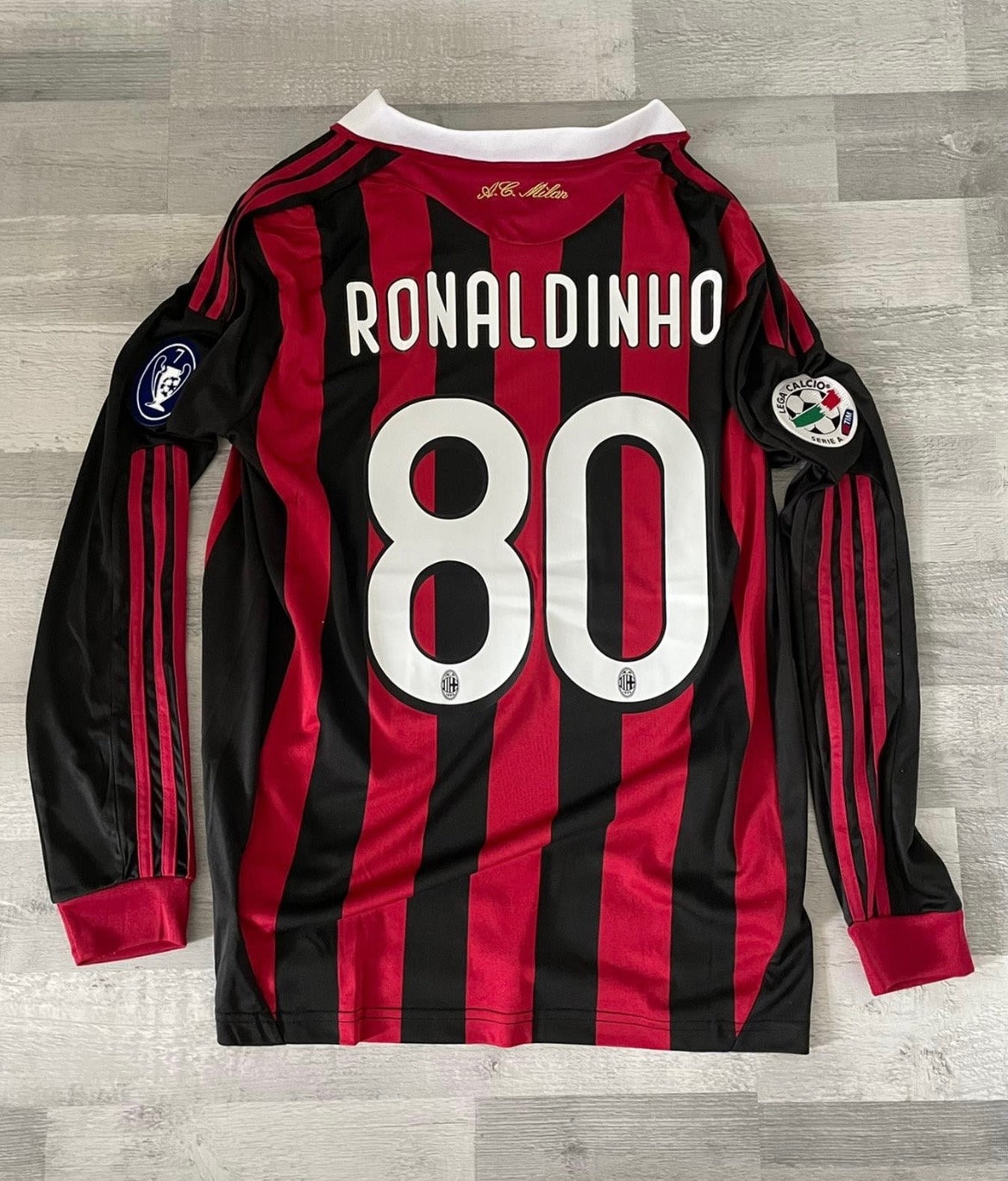 Ronaldinho AC Milan Retro Long Sleeve Jersey Vintage Soccer Shirt