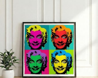 Mr. Bean Warhol Style Pop Art Print, Funny Mashup (Digital Download - svg, pdf, png, jpeg)