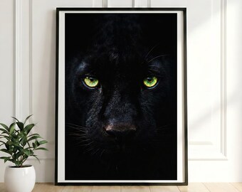 Hyper Realistic Black Panther Art, 10K Ultra High Resolution Digital Print, Modern Wall Decor