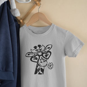 Giraffe with Heart Glasses and Bow Juvenile/Toddler T-Shirt