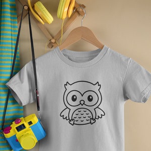 Owl Toddler and Child T-Shirt, Bird Shirt, Farm Animal Shirt, Night Animal Shirt, Fun Animal Shirt, Zoo Animal Shirt, Safari Animal Shirt