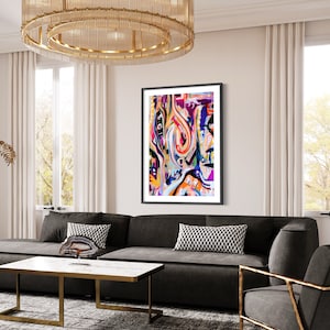 Groovy Modern Abstract Print, Jazzy Home Decor, Printable Wall Art, Colorful Wall Decor, Digital Download