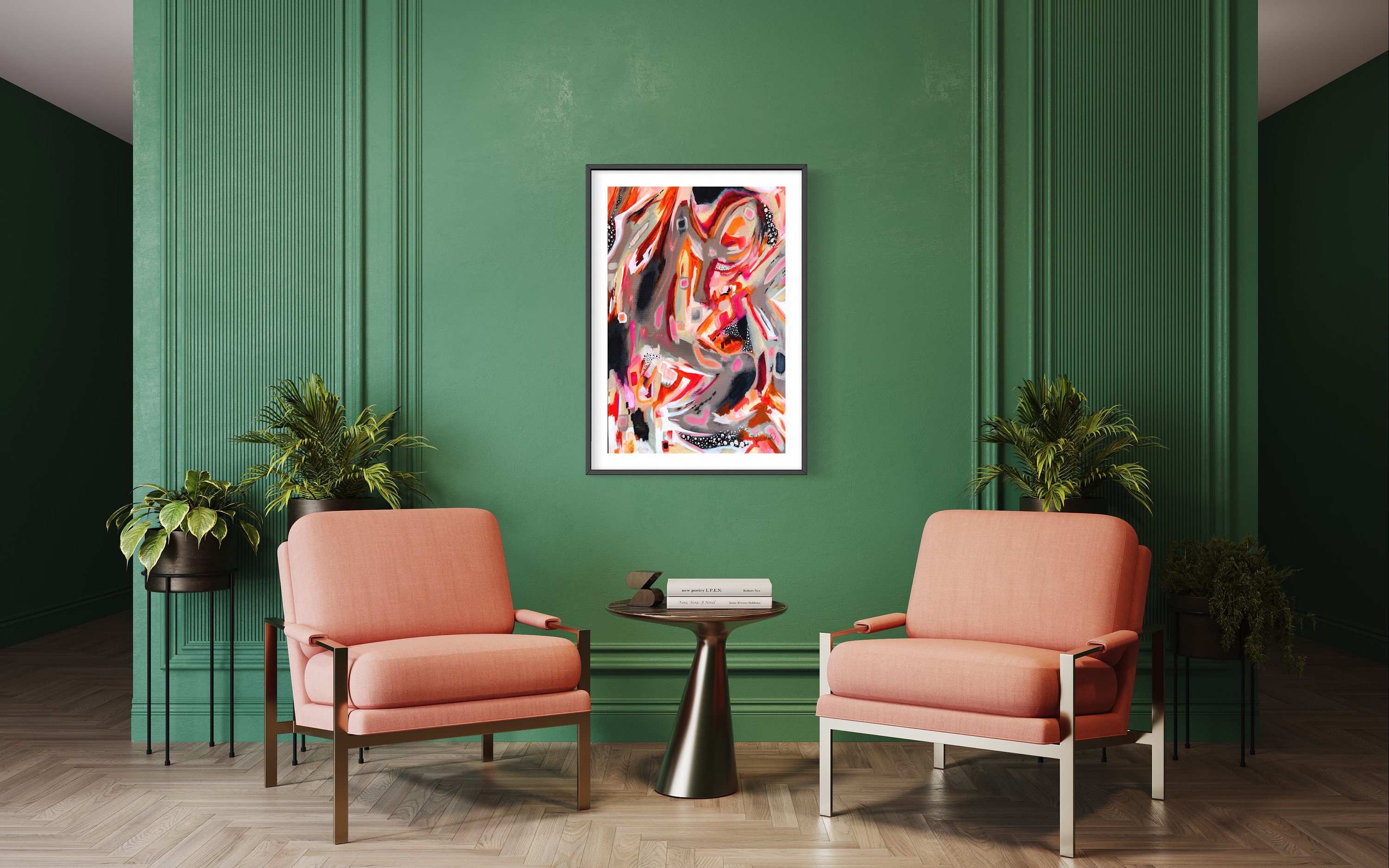 Modern Abstract Print, Funky Printable Wall Art, Abstract People