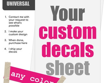 Custom design decal sheet