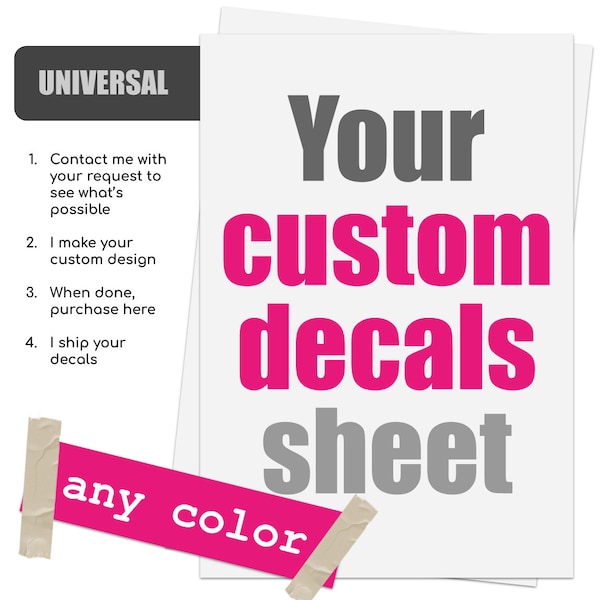 Custom design decal sheet