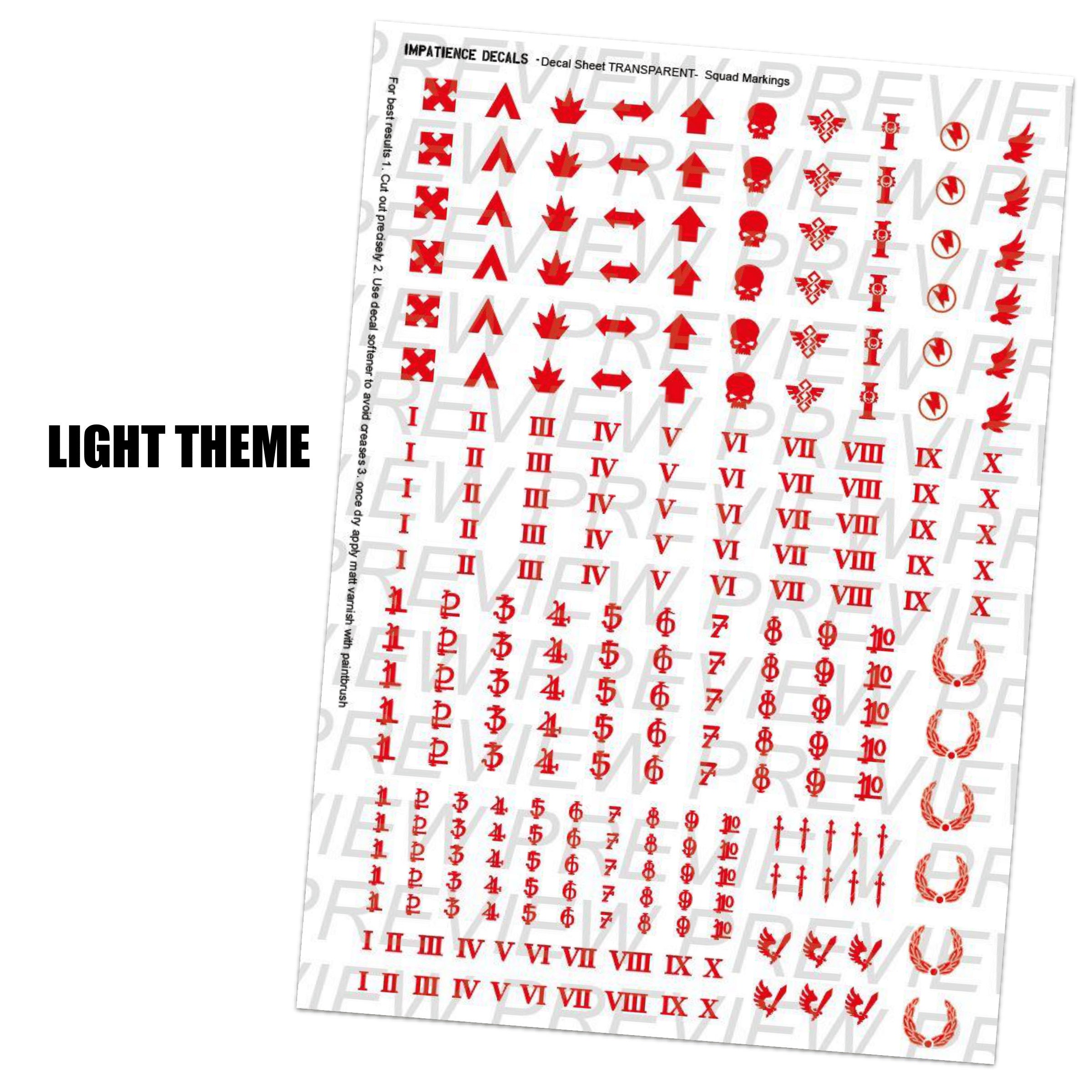 Decals Squad Markings Space Knight Marines Etsy