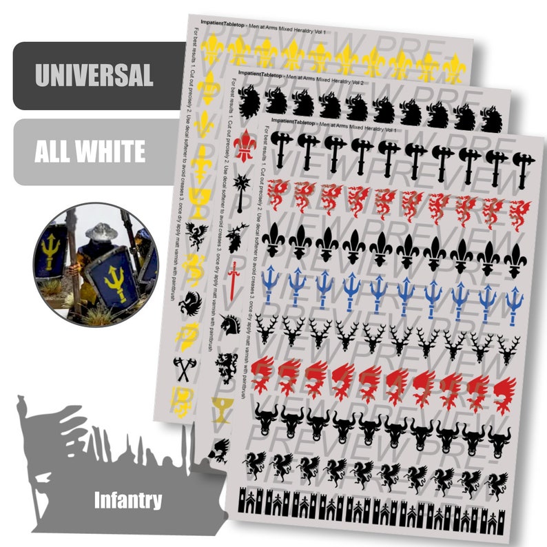 Decals Fantasy Men-at-Arms Heraldry image 1