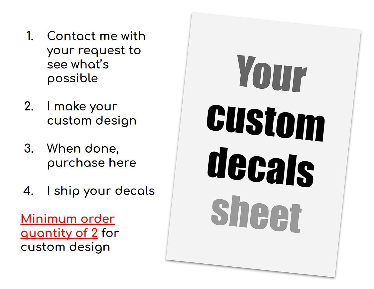 Custom Design Decal Sheet Etsy UK