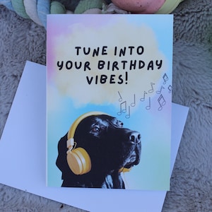 Cute Dog-Themed Birthday Card | Personalized Black Labrador Greeting Card | Dog Lover Gift