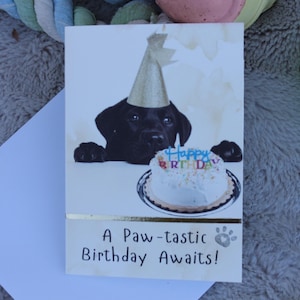 Cute Dog-Themed Birthday Card | Personalized Black Labrador Greeting Card | Dog Lover Gift