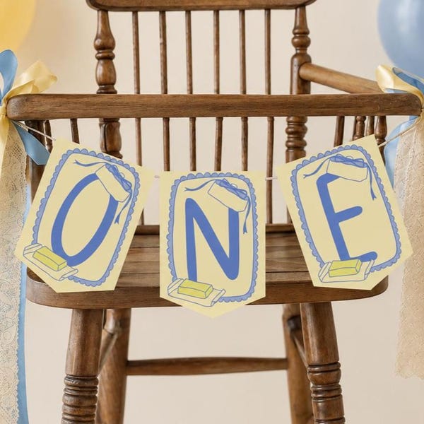 Butter Birthday Highchair Banner | Butter Girl ONE (Digital Download)