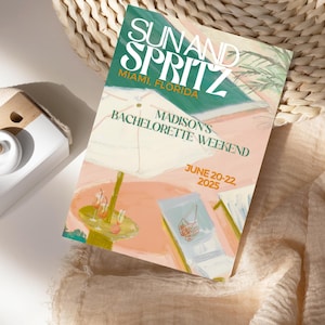 Spritz Bachelorette Invitation, Sun and Spritz Template, Hens Weekend Itinerary Template Bundle, Love at First Spritz, Veuve Before Vows