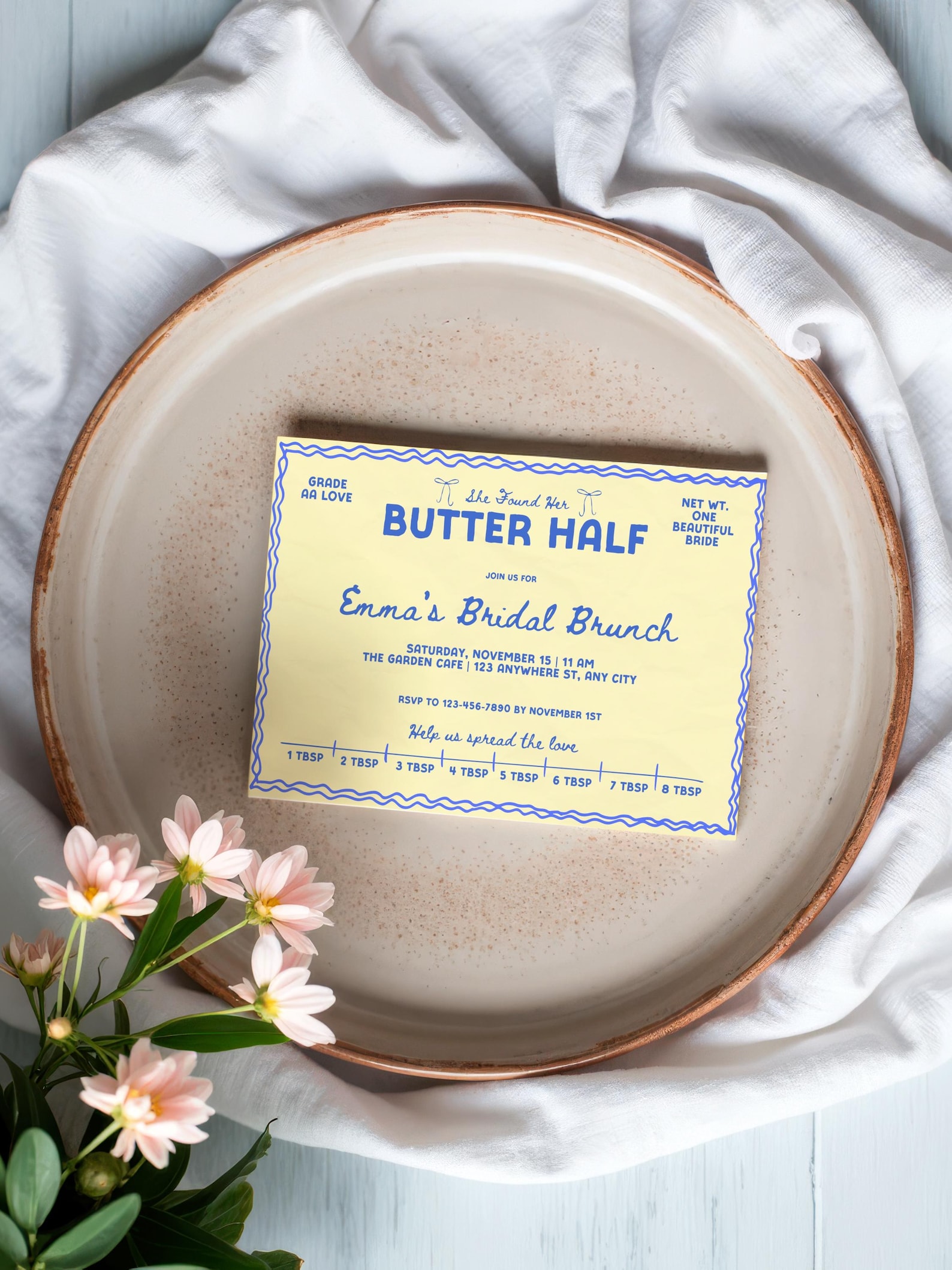 Butter Half Bridal Shower Welcome Sign | Yellow Poster Template ...