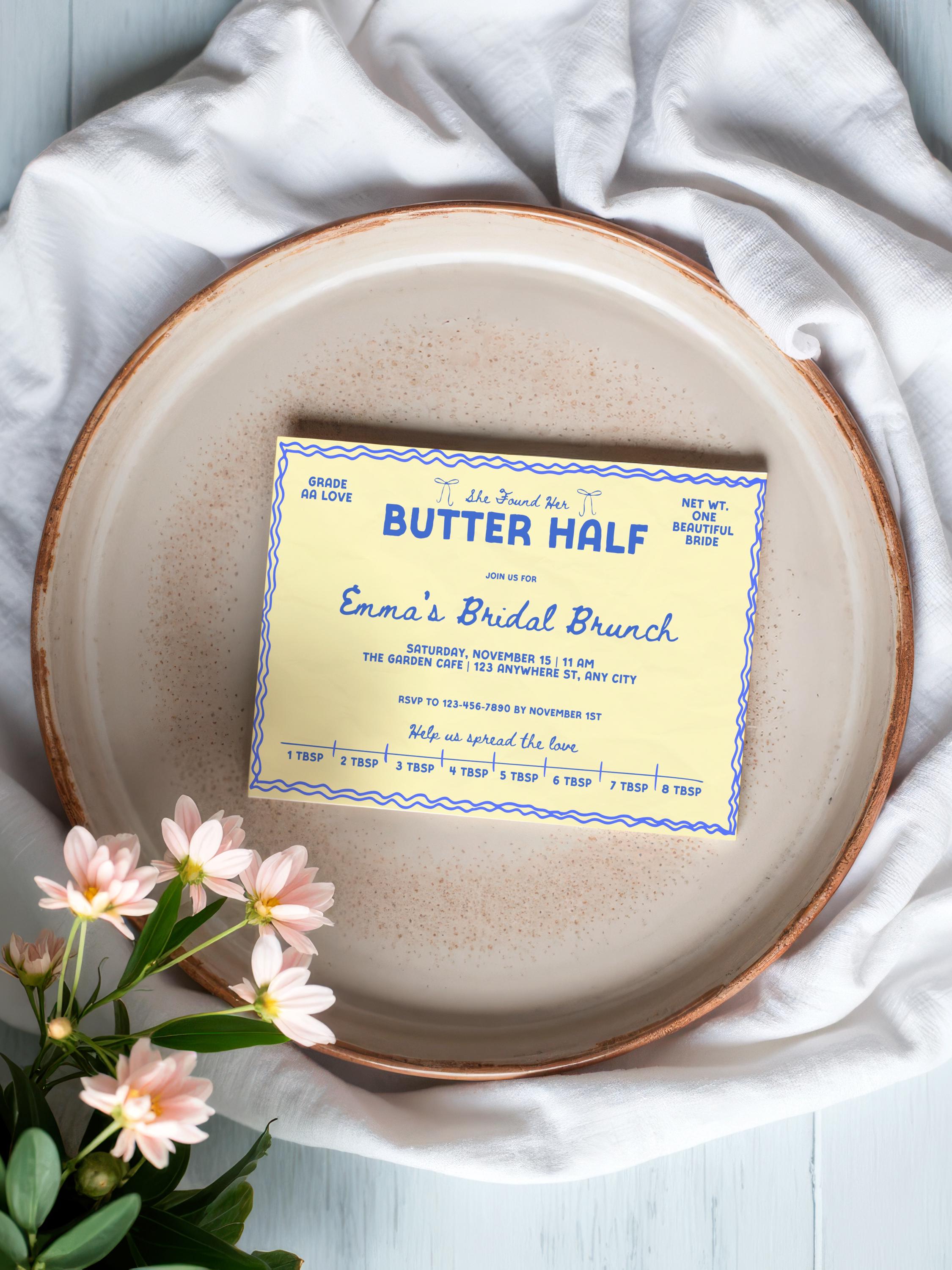 Butter Half Bridal Shower Welcome Sign | Yellow Poster Template ...