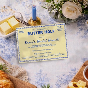 Plantilla de invitación para brunch nupcial con mantequilla / Amarillo caprichoso (Canva)