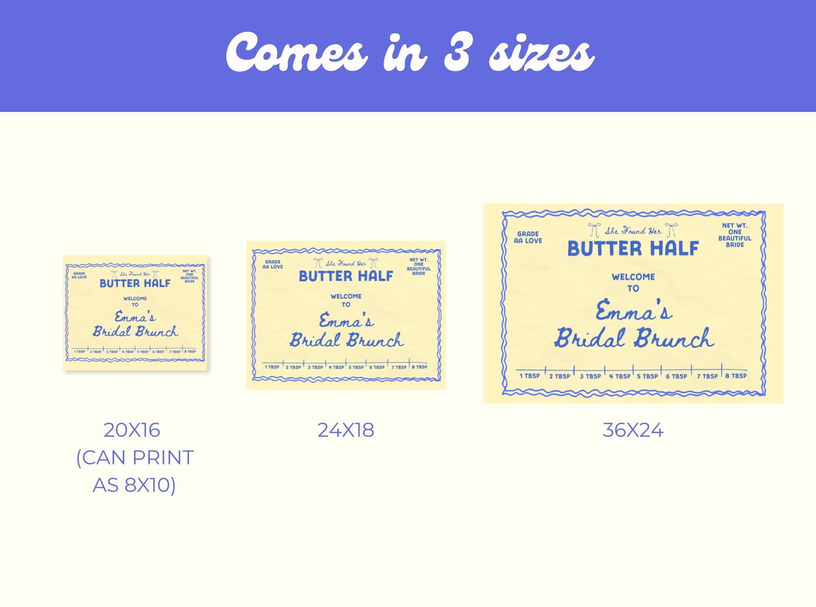 Butter Half Bridal Shower Welcome Sign | Yellow Poster Template ...