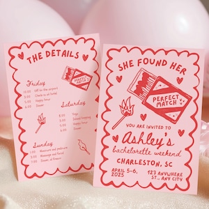 Modèle d&#39;invitation et d&#39;itinéraire pour un EVJF (modifiable sur toile, téléchargement numérique)