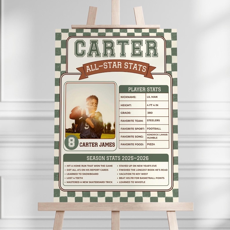 Vintage Sports Birthday Invitation | All-Star Game Time Invite | Digital Download image 11