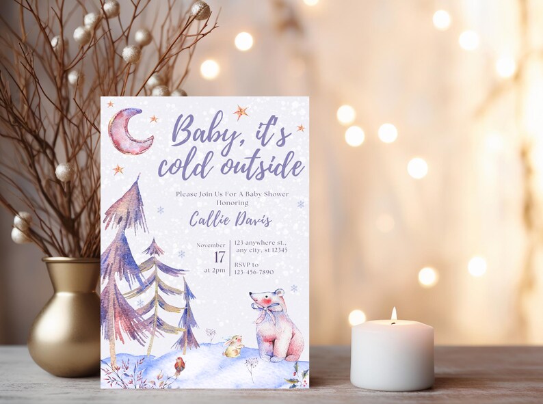 Baby It's Cold Outside Baby Shower,winter Baby Shower Invitation,snow