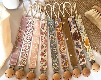 Schnullerkette, Schnullerkette aus Stoff, Schnullerkette für Mädchen, Schnullerband in Pastellfarben, Baby Pacifier clip,Girls Pacifier clip